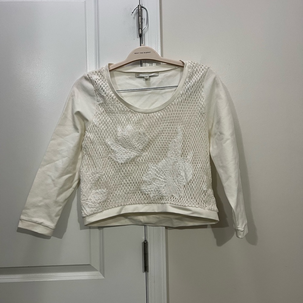 LC Lauren Conrad Cream Net Top Size Small